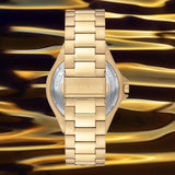 Michael Kors Lennox Three-Hand Quartz Gold Dial Gold Steel Strap Watch For Men - MK8939 Authentic Buy Shop Now