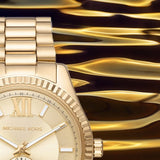 Michael Kors Lexington Quartz Gold Dial Gold Steel Strap Watch For Men - MK8947 Authentic Buy Shop Now
