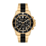 Michael Kors Everest Chronograph Black Dial Two Tone Steel Strap Watch For Men - MK8979 Authentic Buy Shop Now