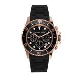 Michael Kors Everest Chronograph Black Dial Black Silicone Strap Watch For Men - MK9055 Authentic Buy Shop Now