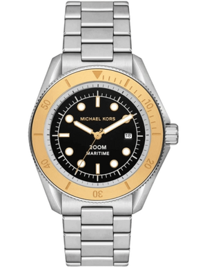 Michael Kors Maritime Analog Black Dial Silver Steel Strap Watch for Men - MK9161 Authentic Buy Shop Now