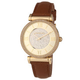 Michael Kors Catlin Champagne Dial Brown Leather Strap Watch for Women - MK2375 Authentic Buy Shop Now