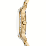 Michael Kors Sage Three-Hand Mother of Pearl White Dial Gold Steel Strap Watch for Women - MK4805 Authentic Buy Shop Now