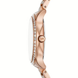 Michael Kors Sage Three-Hand Mother of Pearl White Dial Rose Gold Steel Strap Watch for Women - MK4806 Authentic Buy Shop Now