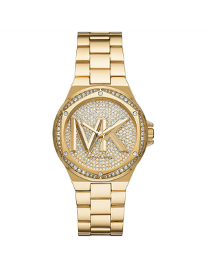 Michael Kors Lennox Three Hand Gold Dial Gold Steel Strap Watch For Women - MK7229 Authentic Buy Shop Now