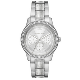 Michael Kors Tibby Chronograph Silver Dial Silver Steel Strap Watch For Women - MK7294 Authentic Buy Shop Now