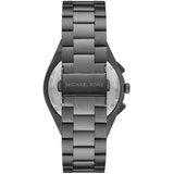 Michael Kors Lennox Chronograph Black Dial Grey Steel Strap Watch For Men - MK9118 Authentic Buy Shop Now