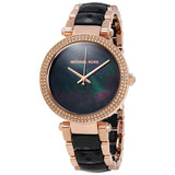 Michael Kors Parker Mother of Pearl Black Dial Two Tone Steel Strap Watch for Women - MK6414 Authentic Buy Shop Now