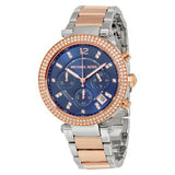 Michael Kors Parker Blue Dial Two Tone Steel Strap Watch for Women - MK6141 Authentic Buy Shop Now