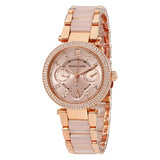 Michael Kors Parker Pink Dial Two Tone Steel Strap Watch for Women - MK6110 Authentic Buy Shop Now