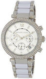 Michael Kors Parker Chronograph Silver Dial Silver Steel Strap Watch For Women - MK6354 Authentic Buy Shop Now