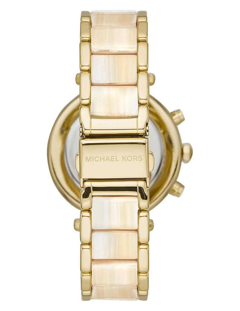 Michael Kors Parker Chronograph Gold Dial Gold Steel Strap Watch For Women - MK6831 Authentic Buy Shop Now
