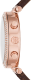 Michael Kors Parker Chronograph White Dial Brown Leather Strap Watch For Women - MK6917 Authentic Buy Shop Now