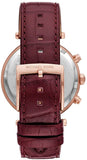 Michael Kors Parker Chronograph Red Dial Red Leather Strap Watch For Women - MK6986 Authentic Buy Shop Now