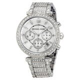 Michael Kors Parker Mother of Pearl Dial Diamonds Silver Steel Strap Watch for Women - MK5572 Authentic Buy Shop Now