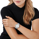 Michael Kors Parker Silver Dial Blue Leather Strap Watch For Women - MK6936 Authentic Buy Shop Now