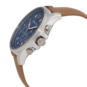 Michael Kors Pilot Chronograph Blue Dial Brown Leather Strap Watch for Men - MK9128 Authentic Buy Shop Now