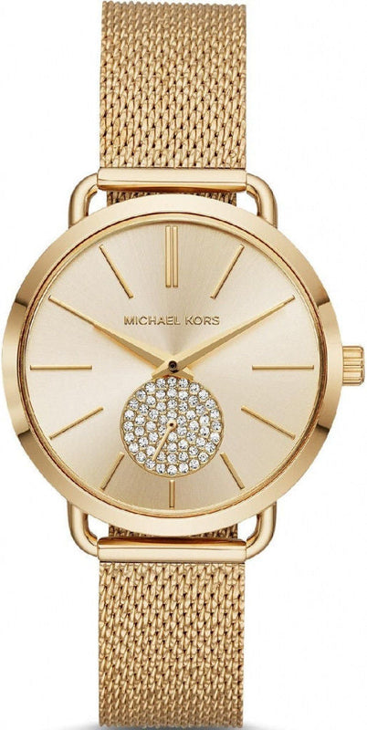 Michael Kors Portia Gold Dial Gold Mesh Bracelet Watch for Women - MK3844 Authentic Buy Shop Now