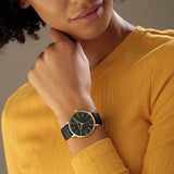 Michael Kors Pyper Black Dial Black Leather Strap Watch For Women - MK2747 Authentic Buy Shop Now