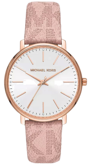 Michael Kors Pyper Quartz White Dial Pink Leather Strap Watch For Women - MK2859 Authentic Buy Shop Now