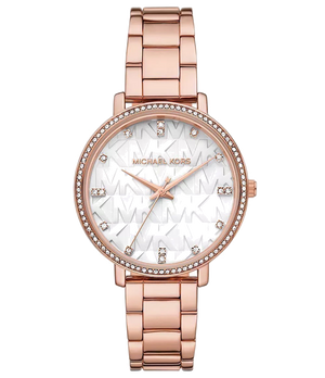 Michael Kors Pyper Three-Hand White Dial Rose Gold Steel Strap Watch For Women - MK4594 Authentic Buy Shop Now