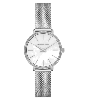 Michael Kors Pyper Quartz Mother of Pearl White Dial Silver Mesh Strap Watch For Women - MK4618 Authentic Buy Shop Now