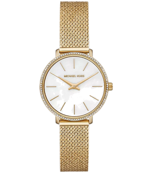 Michael Kors Pyper Quartz Mother of Pearl White Dial Gold Mesh Bracelet Watch For Women - MK4619 Authentic Buy Shop Now