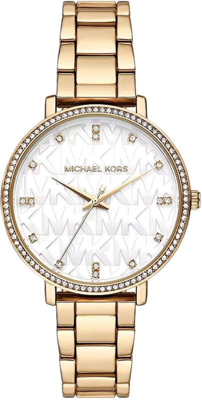 Michael Kors Pyper Three Hand White Dial Gold Steel Strap Watch For Women - MK4666 Authentic Buy Shop Now