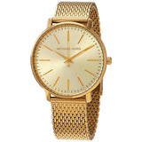 Michael Kors Pyper Quartz Gold Dial Gold Mesh Strap Watch For Women - MK4339 Authentic Buy Shop Now