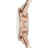Michael Kors Ritz Chronograph Rose Gold Dial Rose Gold Steel Strap Watch For Women - MK6485 Authentic Buy Shop Now