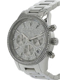 Michael Kors Ritz Chronograph Crystals Silver Dial Silver Steel Strap Watch For Women - MK7301 Authentic Buy Shop Now