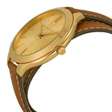 Michael Kors Runway Gold Dial Brown Leather Strap Watch For Women - MK2256 Authentic Buy Shop Now