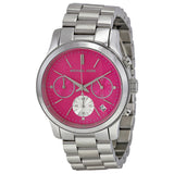 Michael Kors Runway Chronograph Pink Dial Silver Steel Strap Watch for Women - MK6160 Authentic Buy Shop Now
