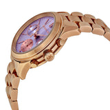 Michael Kors Runway Chronograph Purple Dial Rose Gold Steel Strap Watch For Women - MK6163 Authentic Buy Shop Now