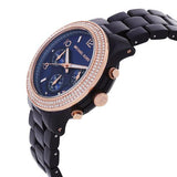 Michael Kors Runway Chronograph Blue Dial Blue Steel Strap Watch for Women - MK7423 Authentic Buy Shop Now