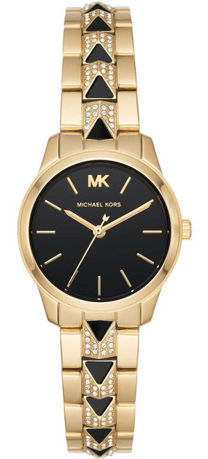 Michael Kors Runway Mercer Quartz Black Dial Two Tone Steel Strap Watch For Women - MK6672 Authentic Buy Shop Now