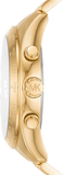 Michael Kors Runway Three-Hand Gold Dial Gold Steel Strap Watch For Women - MK6911 Authentic Buy Shop Now