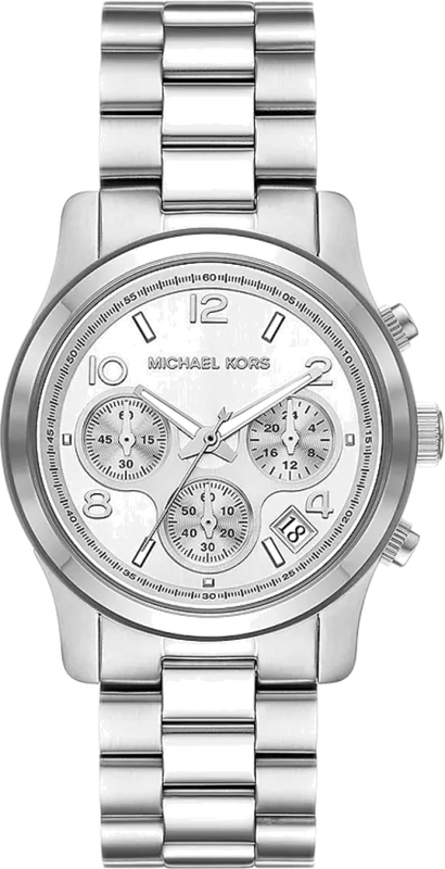 Michael Kors Runway Chronograph Silver Dial Silver Steel Strap Watch For Women - MK7325 Authentic Buy Shop Now
