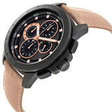 Michael Kors Ryker Chronograph Black Dial Beige Leather Strap Watch For Men - MK8520 Authentic Buy Shop Now