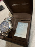 Michael Kors Stop Hunger Chronograph Blue Dial Silver Steel Strap Watch for Men - MK8314 Authentic Buy Shop Now