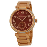 Michael Kors Skylar Maroon Dial Rose Gold Steel Strap Watch for Women - MK6086 Authentic Buy Shop Now