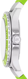 Michael Kors Everest Three Hand Crystals Silver Dial Green Silicone Strap Watch For Women - MK7360 Authentic Buy Shop Now