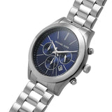 Michael Kors Slim Runway Chronograph Blue Dial Silver Steel Strap Watch For Men - MK8917 Authentic Buy Shop Now