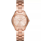 Michael Kors Mini Slim Runway Rose Gold Dial Rose Gold Steel Strap Watch For Women - MK3457 Authentic Buy Shop Now