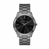Michael Kors Slim Runway Quartz Black Dial Grey Steel Strap Watch For Men - MK1044 Authentic Buy Shop Now