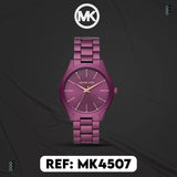 Michael Kors Slim Runway Quartz Purple Dial Purple Steel Strap Watch For Women - MK4507 Authentic Buy Shop Now