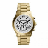 Michael Kors Cooper Chronograph White Dial Gold Steel Strap Watch For Women - MK5916 Authentic Buy Shop Now