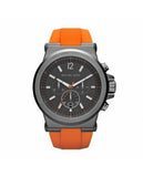 Michael Kors Dylan Chronograph Grey Dial Orange Rubber Strap Watch for Men - MK8296 Authentic Buy Shop Now