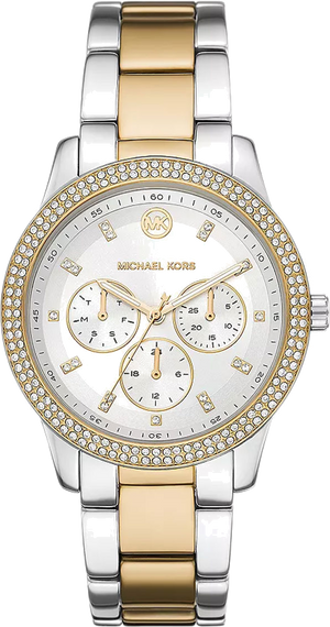Michael Kors Tibby Multifunction White Dial Two Tone Steel Strap Watch For Women - MK6825 Authentic Buy Shop Now