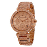 Michael Kors Uptown Glam Parker Chronograph Rose Gold Dial Steel Strap Watch for Women - MK5663 Authentic Buy Shop Now